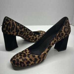 Stuart Weitzman Heels High Heel Shoes Pumps Pony Hair Cheetah Animal Print 7